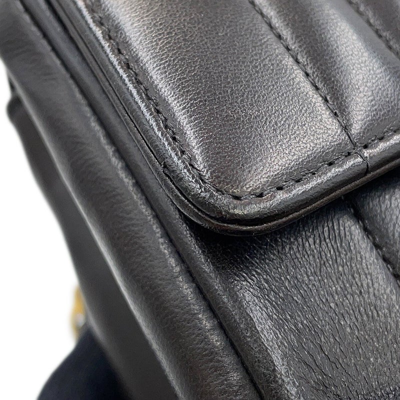 シャネル チェーンショルダーバッグ マドモアゼル ココマーク ラムスキン CHANEL 黒