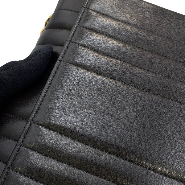 シャネル チェーンショルダーバッグ マドモアゼル ココマーク ラムスキン CHANEL 黒