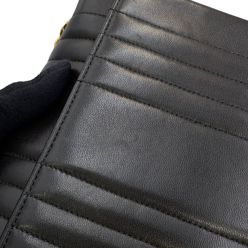 シャネル チェーンショルダーバッグ マドモアゼル ココマーク ラムスキン CHANEL 黒