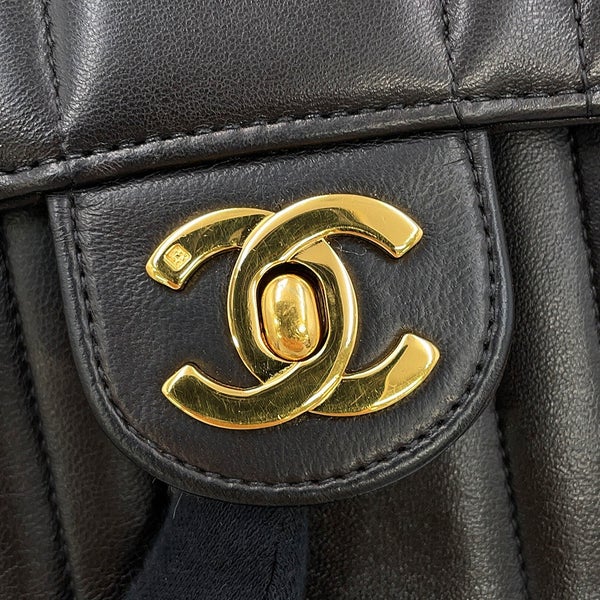 シャネル チェーンショルダーバッグ マドモアゼル ココマーク ラムスキン CHANEL 黒