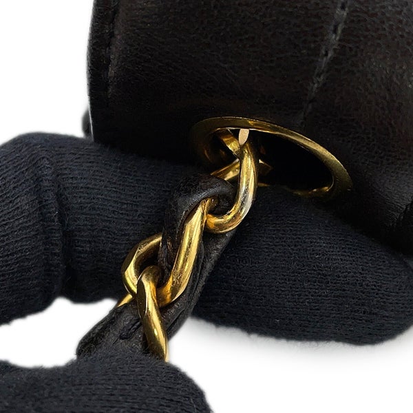 シャネル チェーンショルダーバッグ マドモアゼル ココマーク ラムスキン CHANEL 黒