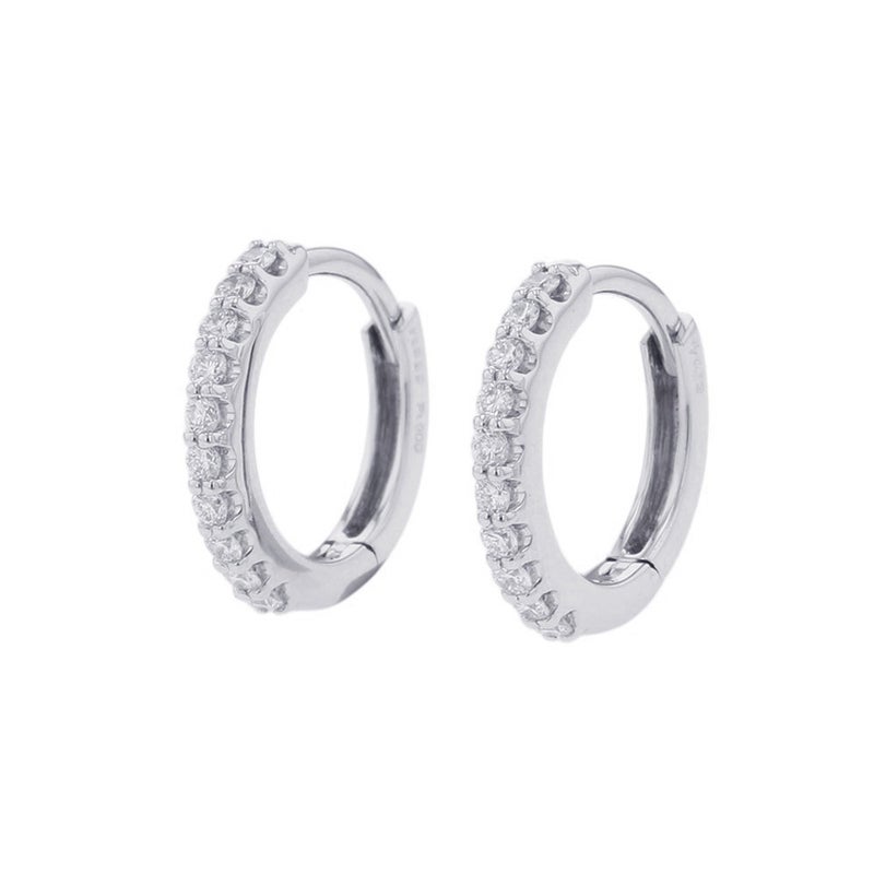 ポンテヴェキオ ピアス エテルノ・ファミリー チェルキオ ピッコロ ラテ ダイヤモンド 計0.24ct Pt999/Pt900 フープピアス