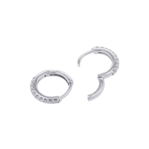 ポンテヴェキオ ピアス エテルノ・ファミリー チェルキオ ピッコロ ラテ ダイヤモンド 計0.24ct Pt999/Pt900 フープピアス