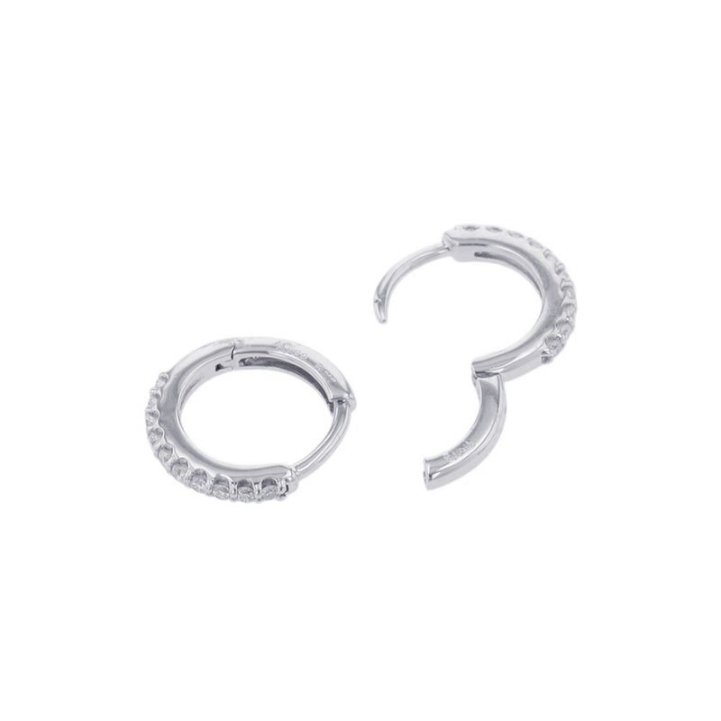 ポンテヴェキオ ピアス エテルノ・ファミリー チェルキオ ピッコロ ラテ ダイヤモンド 計0.24ct Pt999/Pt900 フープピアス