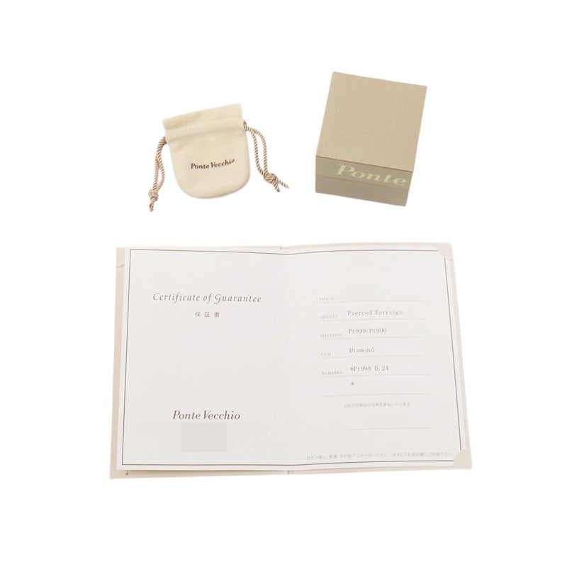 ポンテヴェキオ ピアス エテルノ・ファミリー チェルキオ ピッコロ ラテ ダイヤモンド 計0.24ct Pt999/Pt900 フープピアス