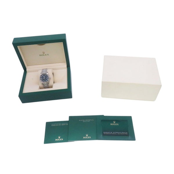 ロレックス デイトジャスト36 ランダムシリアル ルーレット 126234G ブルーフルーテッド文字盤 10Pダイヤモンド