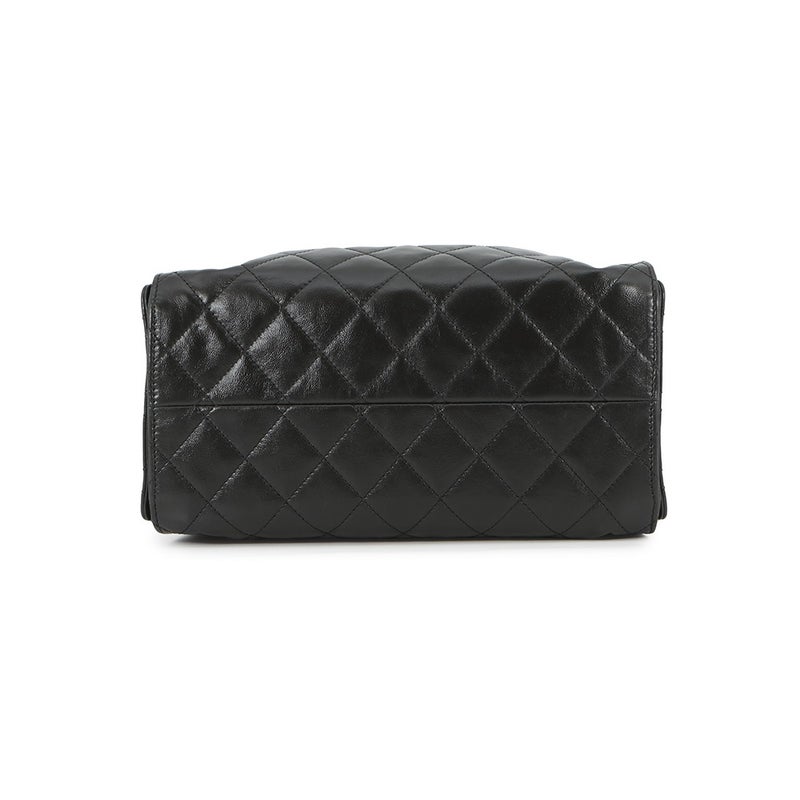 シャネル チェーンショルダーバッグ ココマーク CHANEL 25 スモール シャイニークランプルカーフスキンAS5293 黒