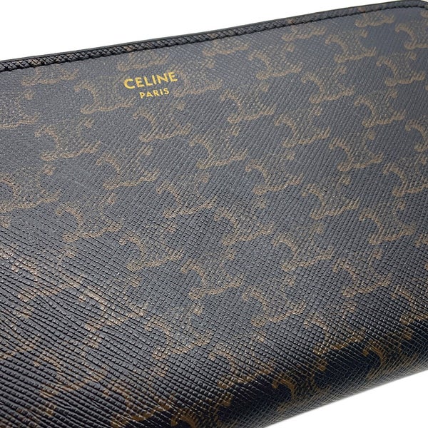 セリーヌ 長財布 ラージ ジップウォレット トリオンフ PVC 10B552BQ3.38NO CELINE 財布 黒