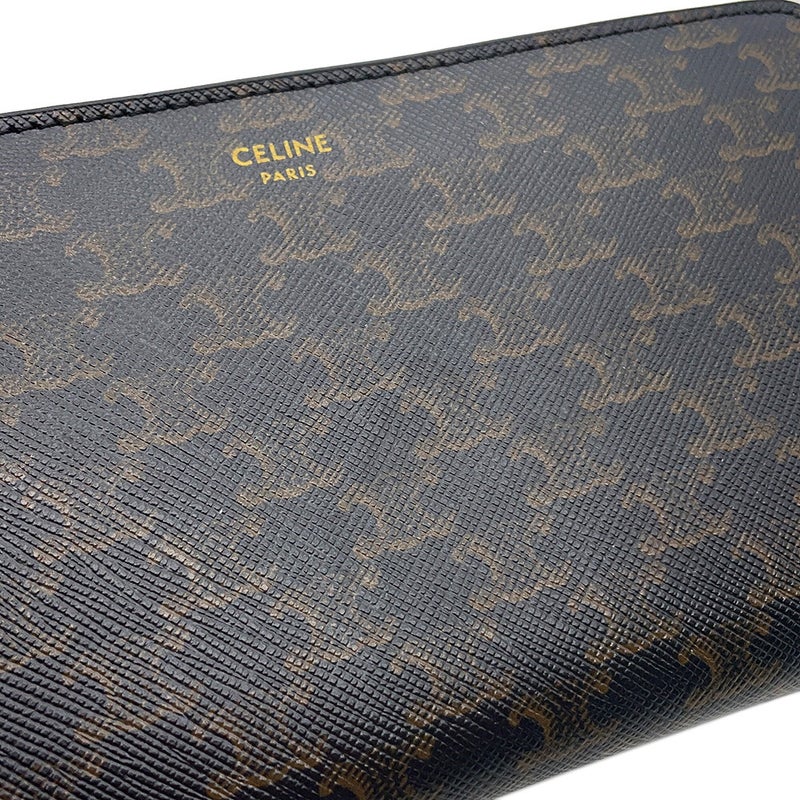 セリーヌ 長財布 ラージ ジップウォレット トリオンフ PVC 10B552BQ3.38NO CELINE 財布 黒