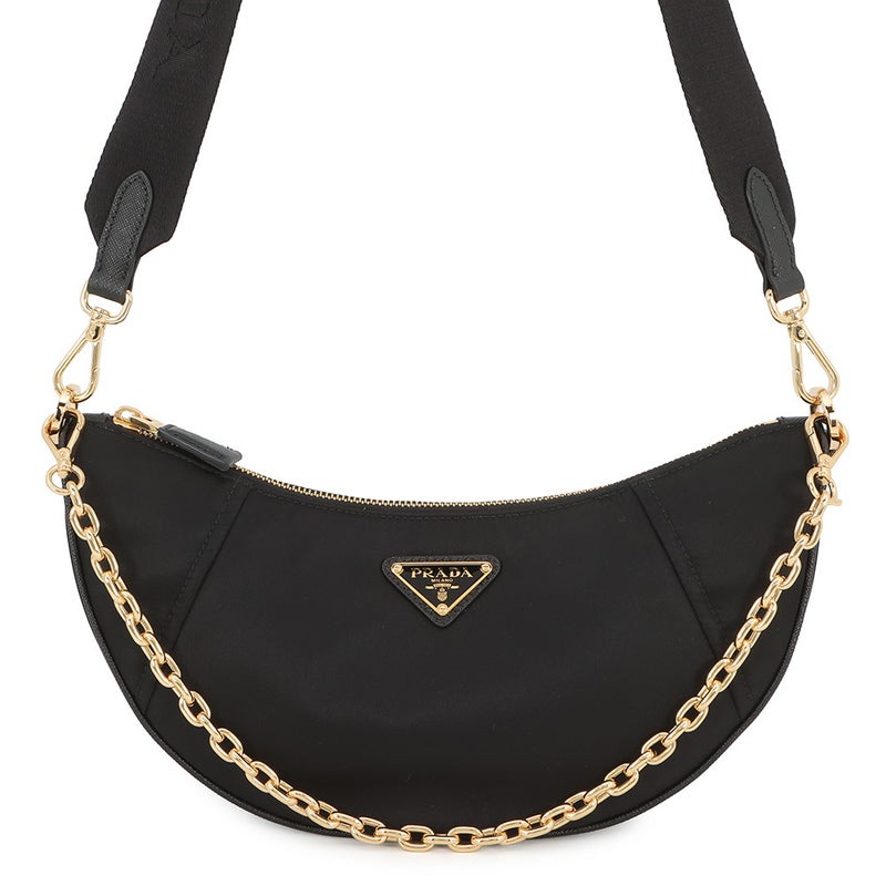 プラダ ショルダーバッグ Re-Nylon ドゥミ・リュンヌ ナイロン 1BH222 PRADA 黒