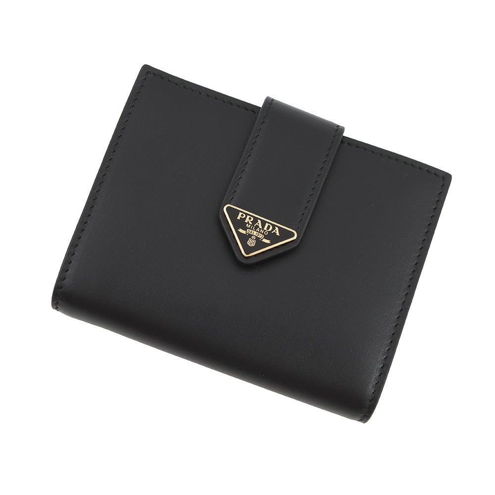 プラダ 二つ折り財布 シティカーフタブ 1MV204 PRADA 財布 黒 プラダ 二つ折り財布 シティカーフタブ 1MV204 PRADA 財布 黒 | 中古