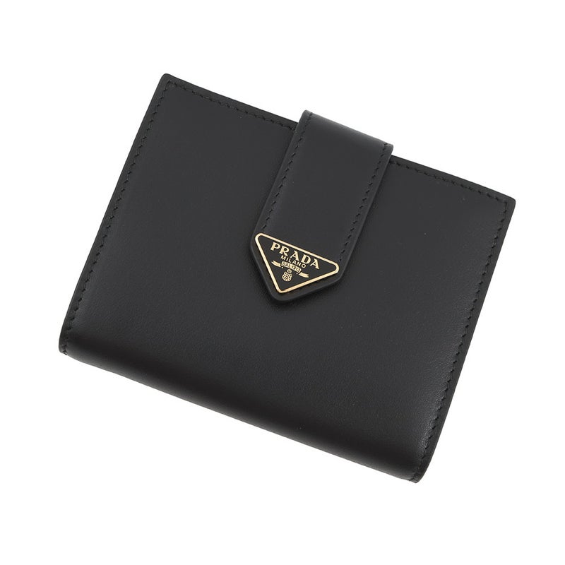 プラダ 二つ折り財布 シティカーフタブ 1MV204 PRADA 財布 黒