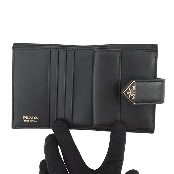 プラダ 二つ折り財布 シティカーフタブ 1MV204 PRADA 財布 黒