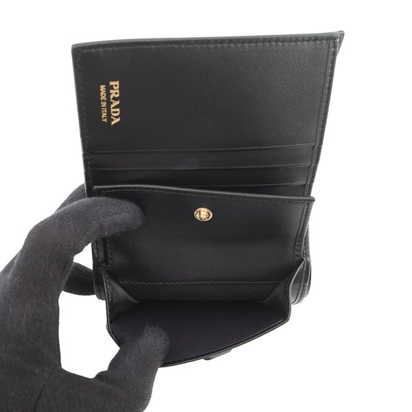 プラダ 二つ折り財布 シティカーフタブ 1MV204 PRADA 財布 黒