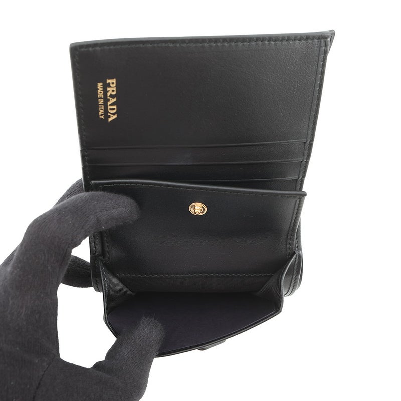 プラダ 二つ折り財布 シティカーフタブ 1MV204 PRADA 財布 黒