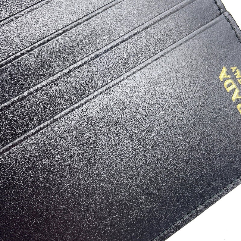 プラダ 二つ折り財布 シティカーフタブ 1MV204 PRADA 財布 黒