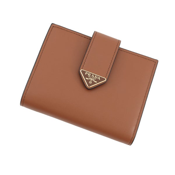 プラダ 二つ折り財布 シティカーフタブ トライアングルロゴ レザー 1MV204 PRADA コンパクトウォレット