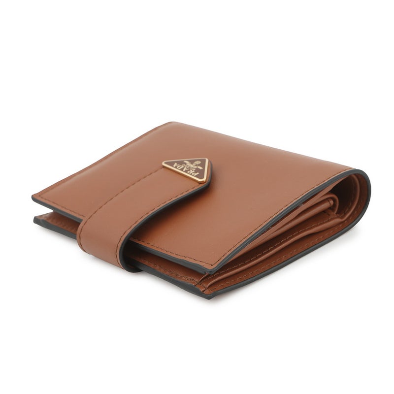 プラダ 二つ折り財布 シティカーフタブ トライアングルロゴ レザー 1MV204 PRADA コンパクトウォレット