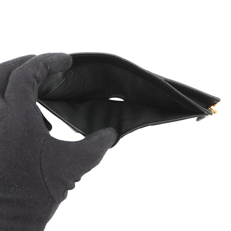 プラダ 二つ折り財布 トライアングルロゴ コンパクトウォレット レザー 1ML050 PRADA 黒