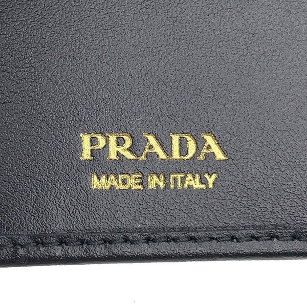 プラダ 二つ折り財布 トライアングルロゴ コンパクトウォレット レザー 1ML050 PRADA 黒