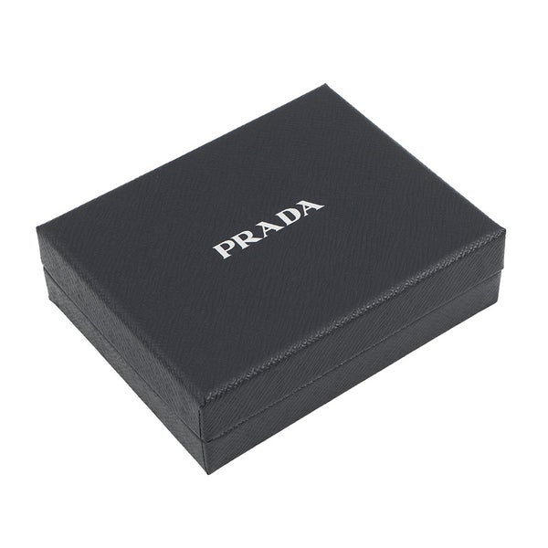 プラダ 二つ折り財布 トライアングルロゴ コンパクトウォレット レザー 1ML050 PRADA 黒