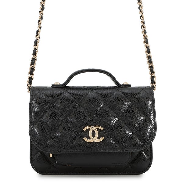 シャネル チェーンウォレット ココマーク ビジネスアフィニティ ミニ キャビアスキン AP2914 CHANEL 財布 黒