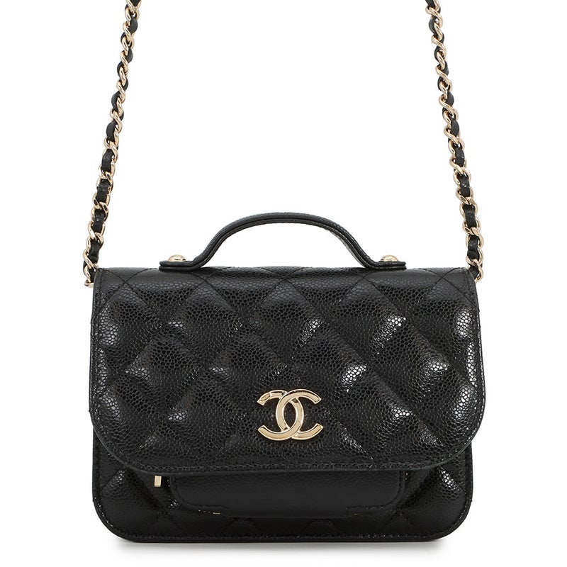 シャネル チェーンウォレット ココマーク ビジネスアフィニティ ミニ キャビアスキン AP2914 CHANEL 財布 黒