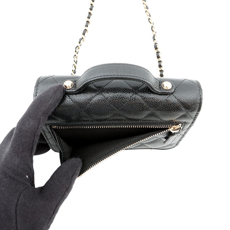 シャネル チェーンウォレット ココマーク ビジネスアフィニティ ミニ キャビアスキン AP2914 CHANEL 財布 黒