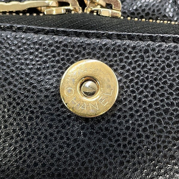 シャネル チェーンウォレット ココマーク ビジネスアフィニティ ミニ キャビアスキン AP2914 CHANEL 財布 黒