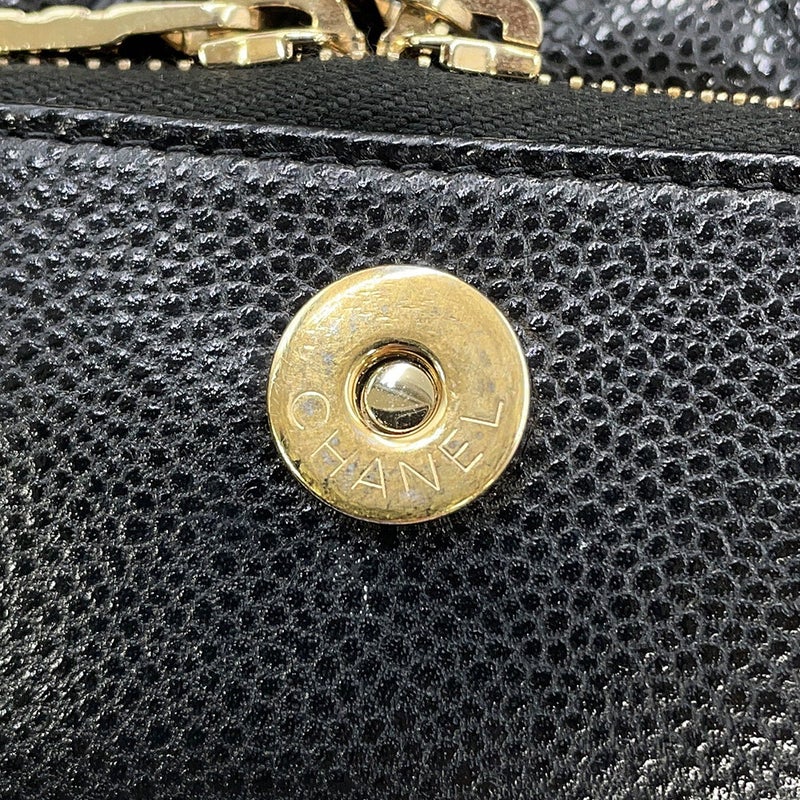 シャネル チェーンウォレット ココマーク ビジネスアフィニティ ミニ キャビアスキン AP2914 CHANEL 財布 黒