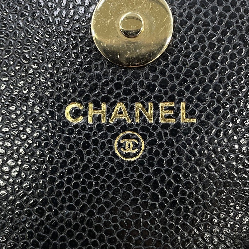 シャネル チェーンウォレット ココマーク ビジネスアフィニティ ミニ キャビアスキン AP2914 CHANEL 財布 黒
