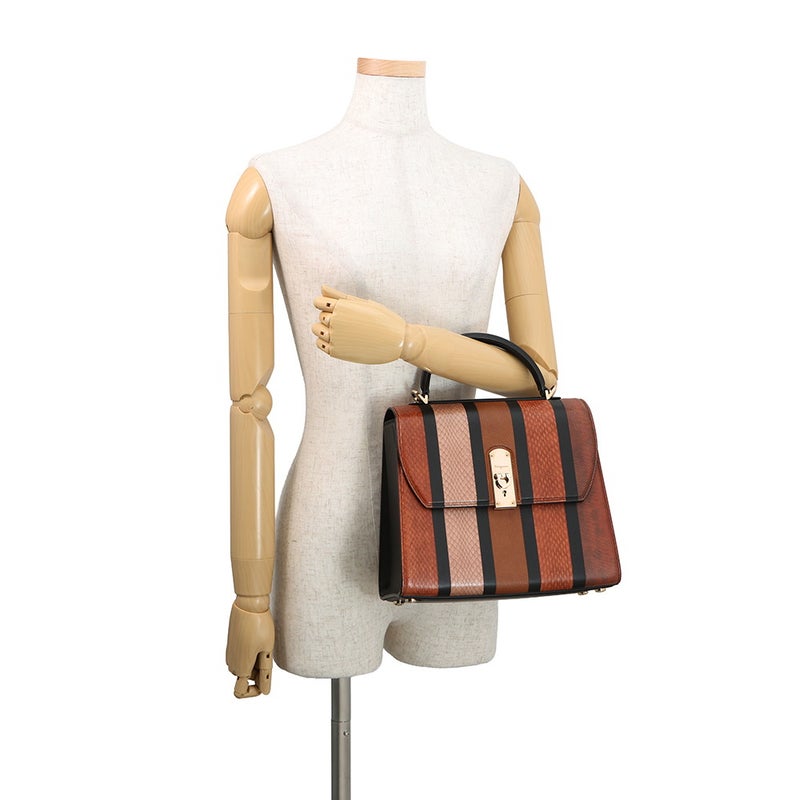 フェラガモ ハンドバッグ ボクシィズ ラージ パイソン リザード 21H941 Ferragamo 2way