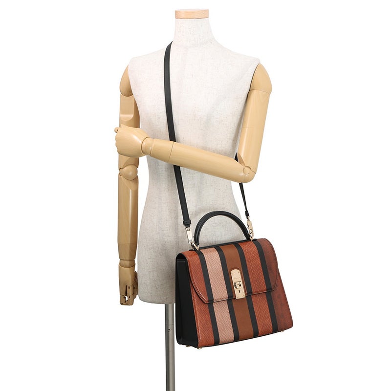 フェラガモ ハンドバッグ ボクシィズ ラージ パイソン リザード 21H941 Ferragamo 2way