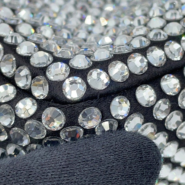 プラダ ショルダーバッグ トライアングルポーチ クリスタルビジュー サテン 1NQ044 PRADA 黒