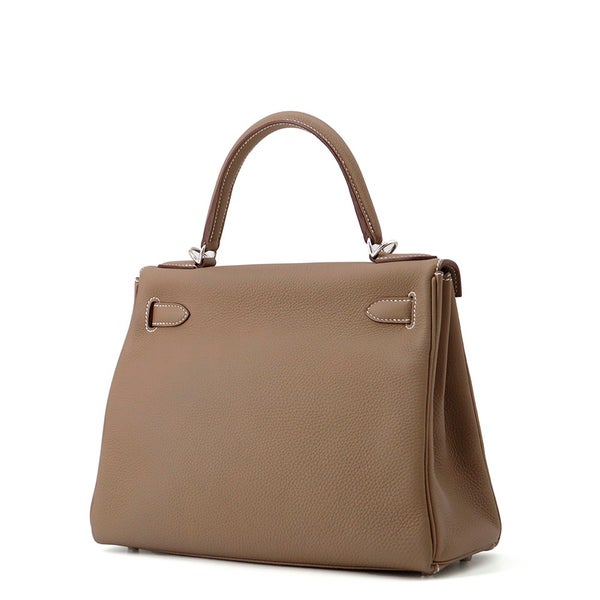 エルメス ハンドバッグ ケリー28 内縫い エトゥープ/シルバー金具  トゴ W刻印 ２wayショルダー