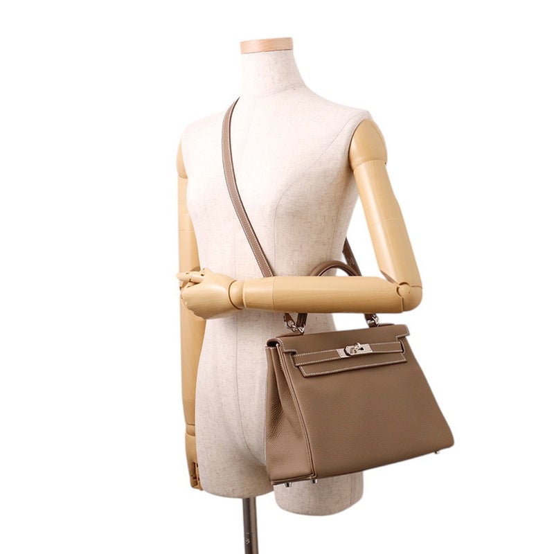 エルメス ハンドバッグ ケリー28 内縫い エトゥープ/シルバー金具  トゴ W刻印 ２wayショルダー