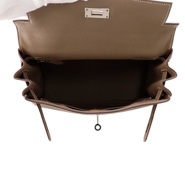 エルメス ハンドバッグ ケリー28 内縫い エトゥープ/シルバー金具  トゴ W刻印 ２wayショルダー