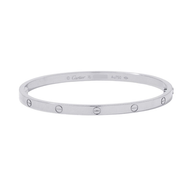 カルティエ ブレスレット ラブブレスSM スモールモデル K18WGホワイトゴールド サイズ16 B6079216 LOVEブレスレット バングル