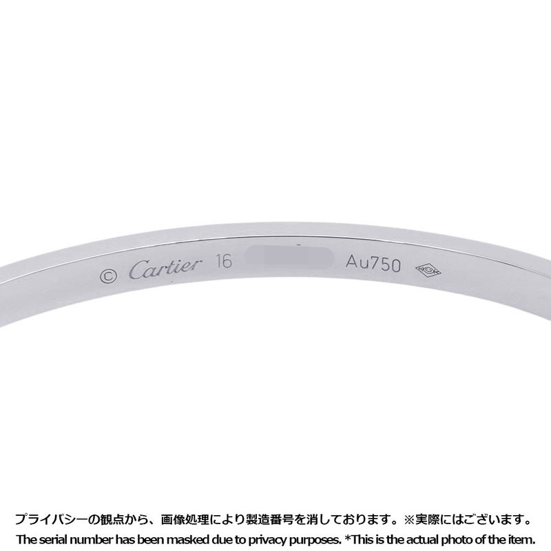 カルティエ ブレスレット ラブブレスSM スモールモデル K18WGホワイトゴールド サイズ16 B6079216 LOVEブレスレット バングル