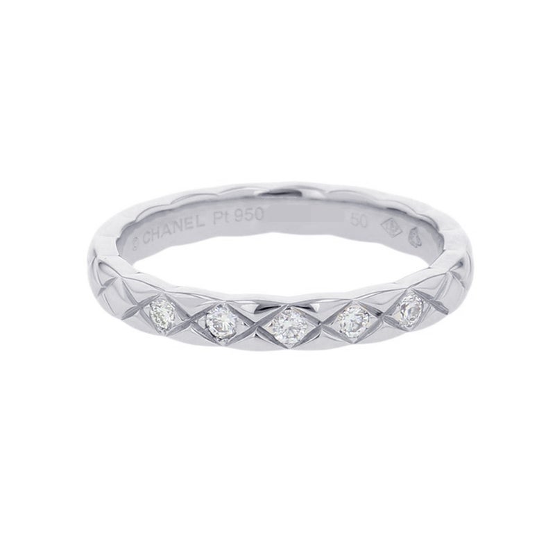 シャネル リング ココ クラッシュ コレクション スモールモデル ダイヤモンド 5P 約計0.10ct Pt950 サイズ50 J11355 CHANEL 指輪