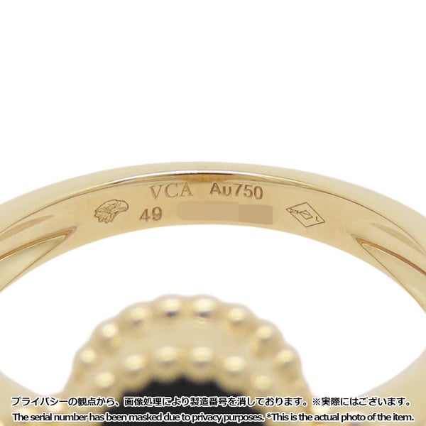 ヴァンクリーフ＆アーペル リング ヴィンテージ アルハンブラ リング オニキス/ダイヤ 1P 0.05ct K18YG サイズ49 VCARA41000 指輪