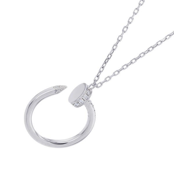 カルティエ ネックレス ジュスト アン クル ペンダント ダイヤモンド 14P 計0.12ct K18WGホワイトゴールド B7224891 Cartier