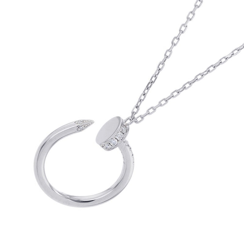 カルティエ ネックレス ジュスト アン クル ペンダント ダイヤモンド 14P 計0.12ct K18WGホワイトゴールド B7224891 Cartier