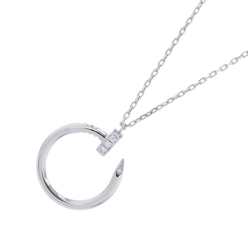 カルティエ ネックレス ジュスト アン クル ペンダント ダイヤモンド 14P 計0.12ct K18WGホワイトゴールド B7224891 Cartier