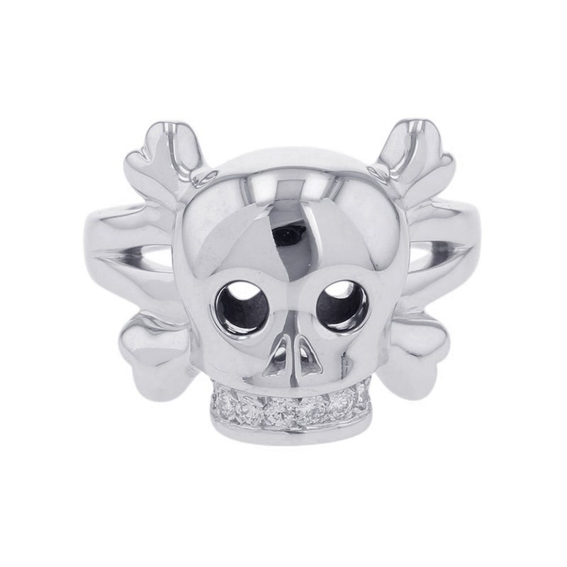 クリスチャン・ディオール リング テト ドゥ モール スカル ダイヤモンド K18WGホワイトゴールド リングサイズ55 指輪 ドクロ