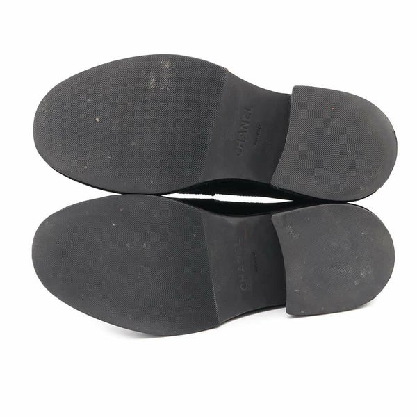 シャネル ローファー ココマーク 厚底 ベルベット レディースサイズ35 1/2C G39206 CHANEL 靴 黒 ヒール