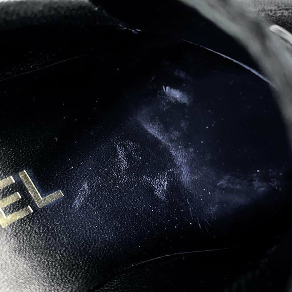 シャネル ローファー ココマーク 厚底 ベルベット レディースサイズ35 1/2C G39206 CHANEL 靴 黒 ヒール