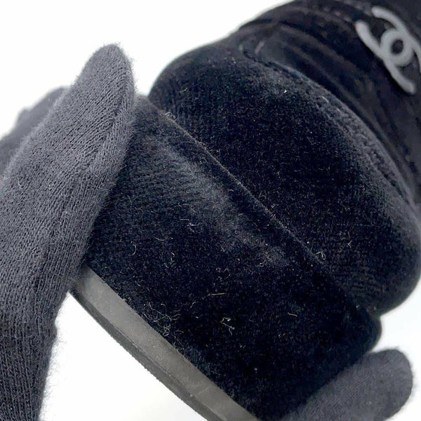 シャネル ローファー ココマーク 厚底 ベルベット レディースサイズ35 1/2C G39206 CHANEL 靴 黒 ヒール