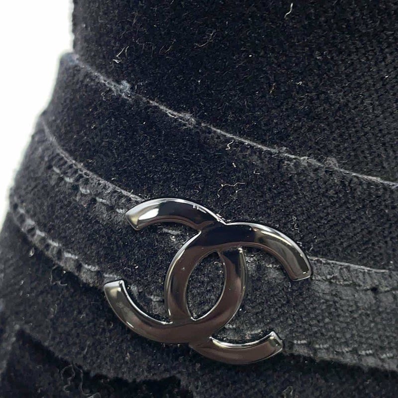 シャネル ローファー ココマーク 厚底 ベルベット レディースサイズ35 1/2C G39206 CHANEL 靴 黒 ヒール
