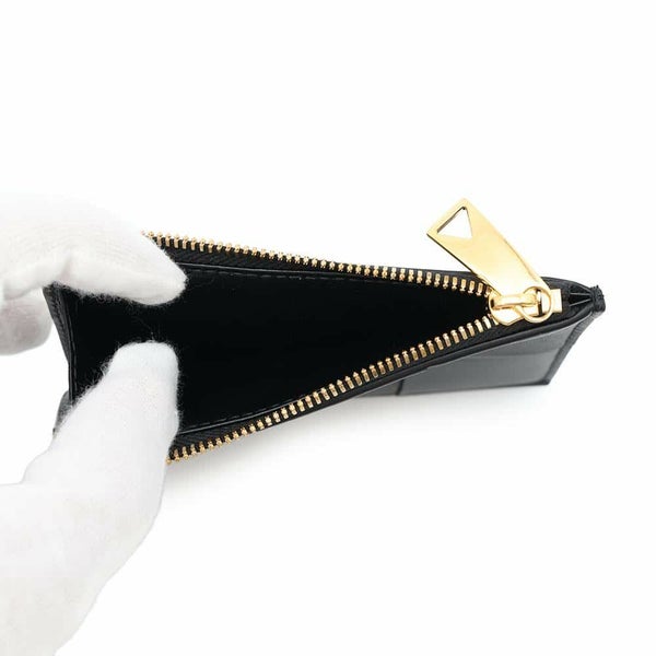 ボッテガヴェネタ カードケース カセット ファスナーカードケース ラムスキン 765460 BOTTEGA VENETA 黒